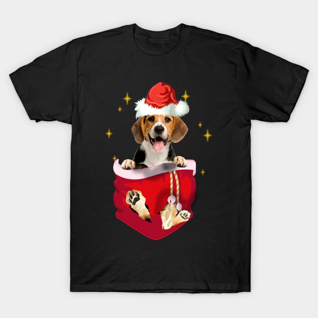 Beagle In Pocket Christmas Gift T-Shirt by Terryeare